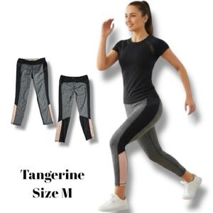 Tangerine Active Mesh Colorblock Details Cropped Athleisure Leggings Size M 🏃‍♀️
